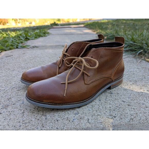 Cole Haan Chukka Boots Mens US 13 M Leather Oxford Lace Up Formal Office Brown - Picture 1 of 12